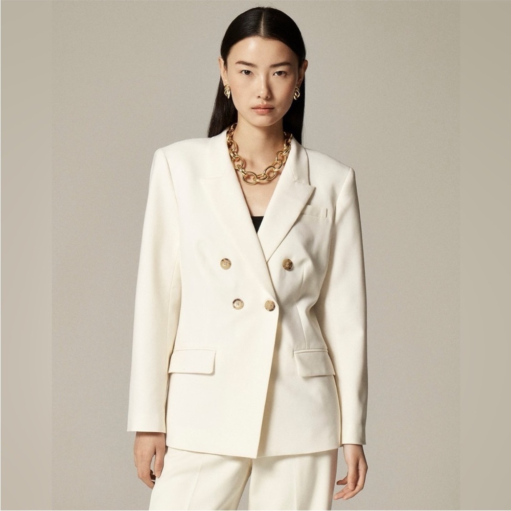 J. Crew Double Breasted Blazer in Italian Stretch Merino Wool Blend